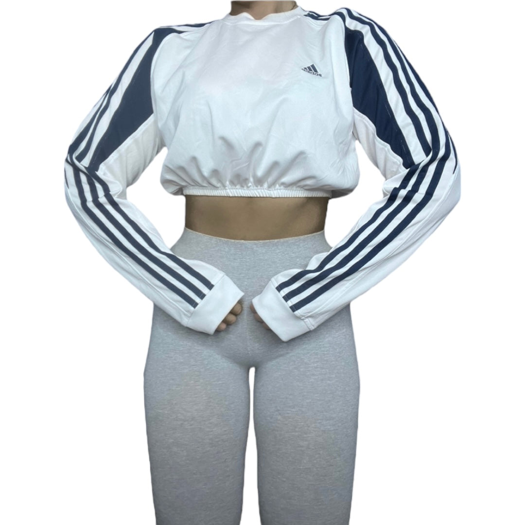 Vintage Adidas y2k Reworked Long sleeve Crop Top