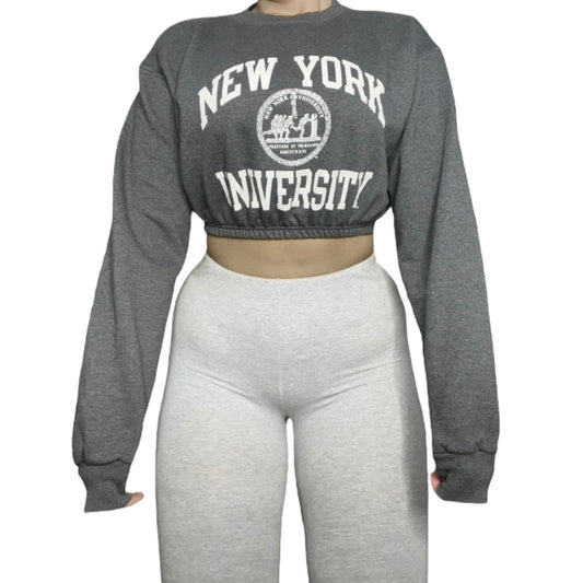 NYU Reworked Crop Crewneck Sweatshirt