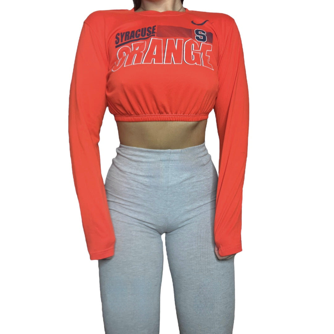 Syracuse University Reworked Long sleeve Crop Top