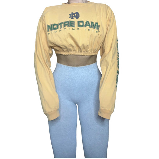 University of Notre Dame Reworked Longsleeve Crop Top