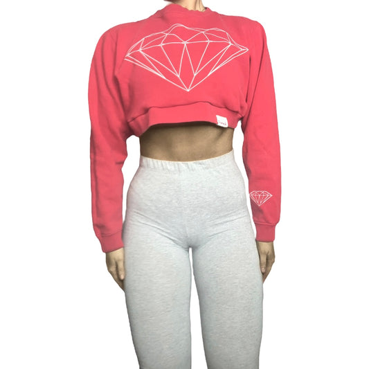 Diamond Supply Co. Reworked Crop Crewneck Sweatshirt