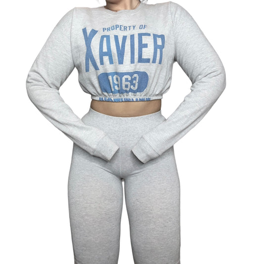 Xavier University Reworked Crop Crewneck