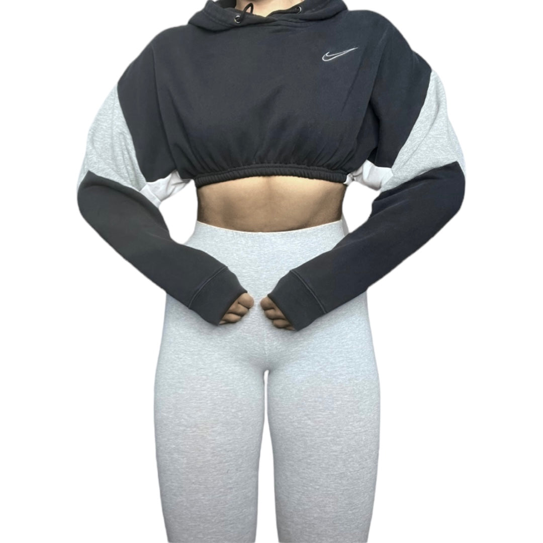 Nike Color Block Reworked Crop Hoodie