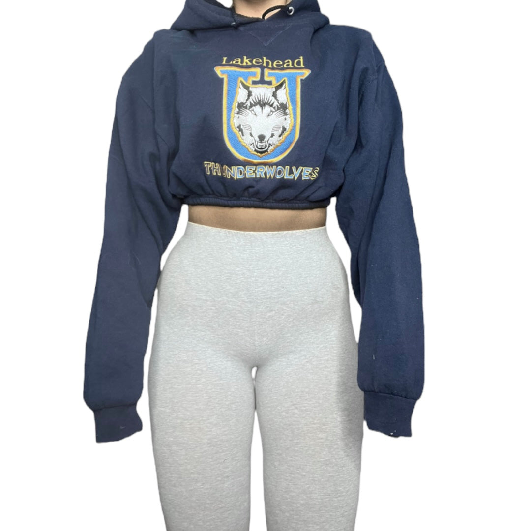 Lakehead University Reworked Crop Hoodie