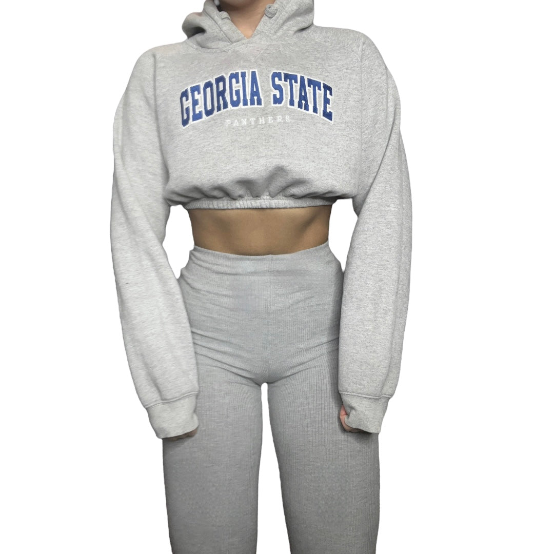 Georgia State University Reworked Crop Hoodie