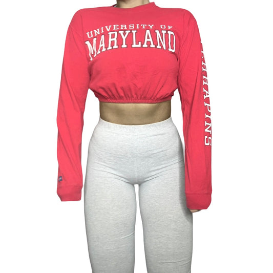 University of Maryland Reworked Crop Top - Long-sleeve