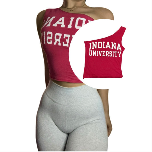 Indiana University Reworked One Shoulder Top