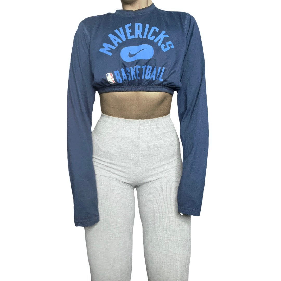 Dallas Mavericks Reworked Longsleeve Crop Top