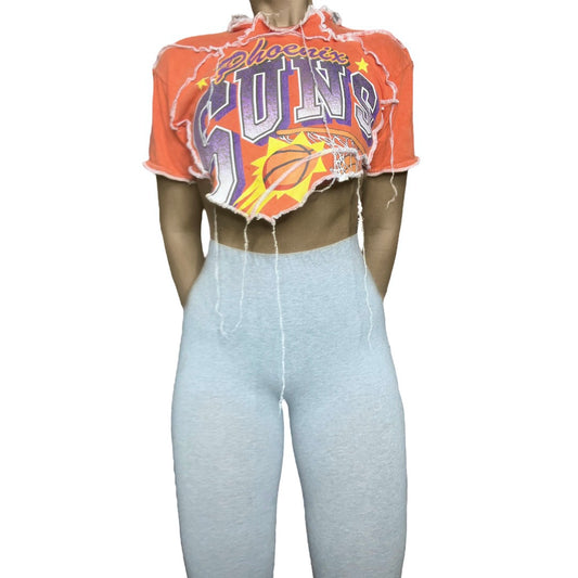 Phoenix Suns Reworked Contrast Stitch Crop Top