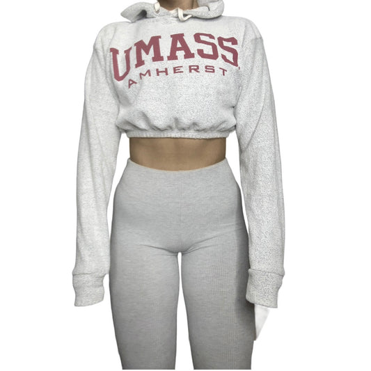 UMASS Amherst Reworked Crop Hoodie