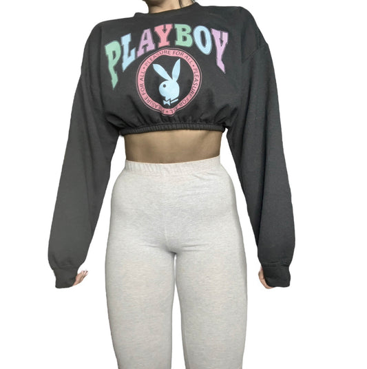 Playboy Bunny Reworked Crop Crewneck Sweatshirt