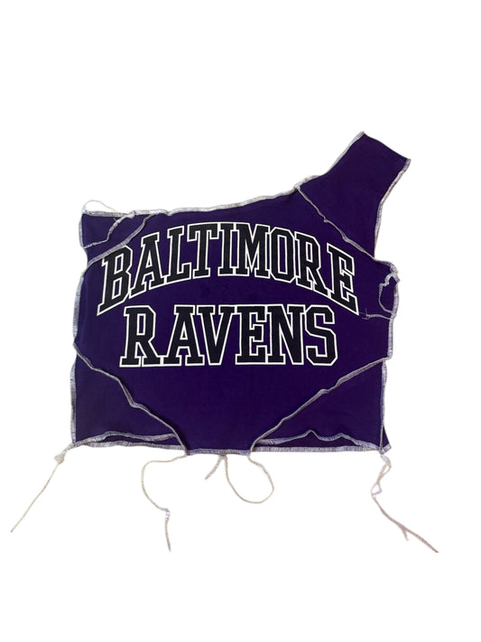 Baltimore Ravens Reworked Custom One Shoulder Crop