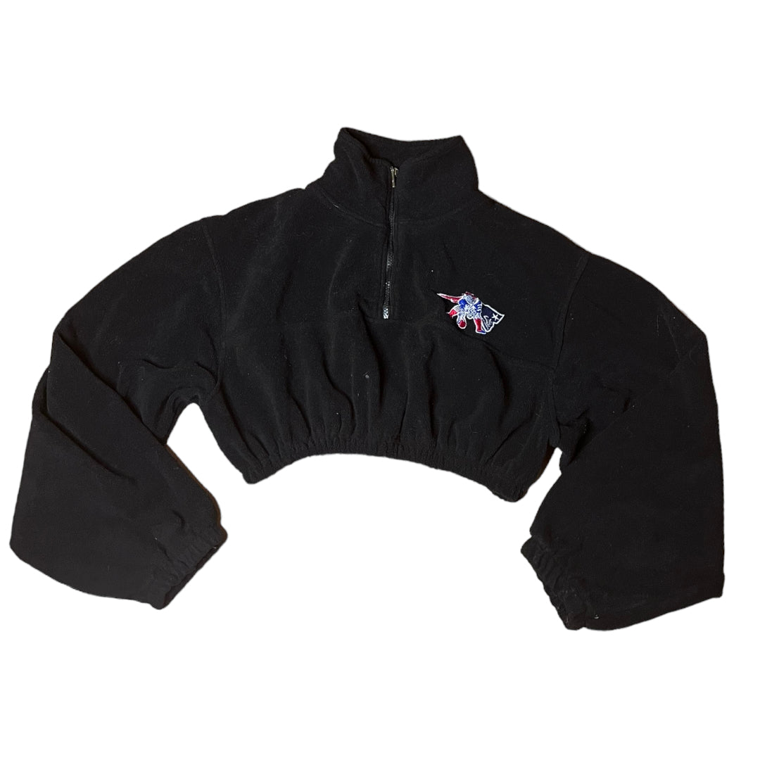 New England Patriots Reworked Crop Fleece Quarter Zip