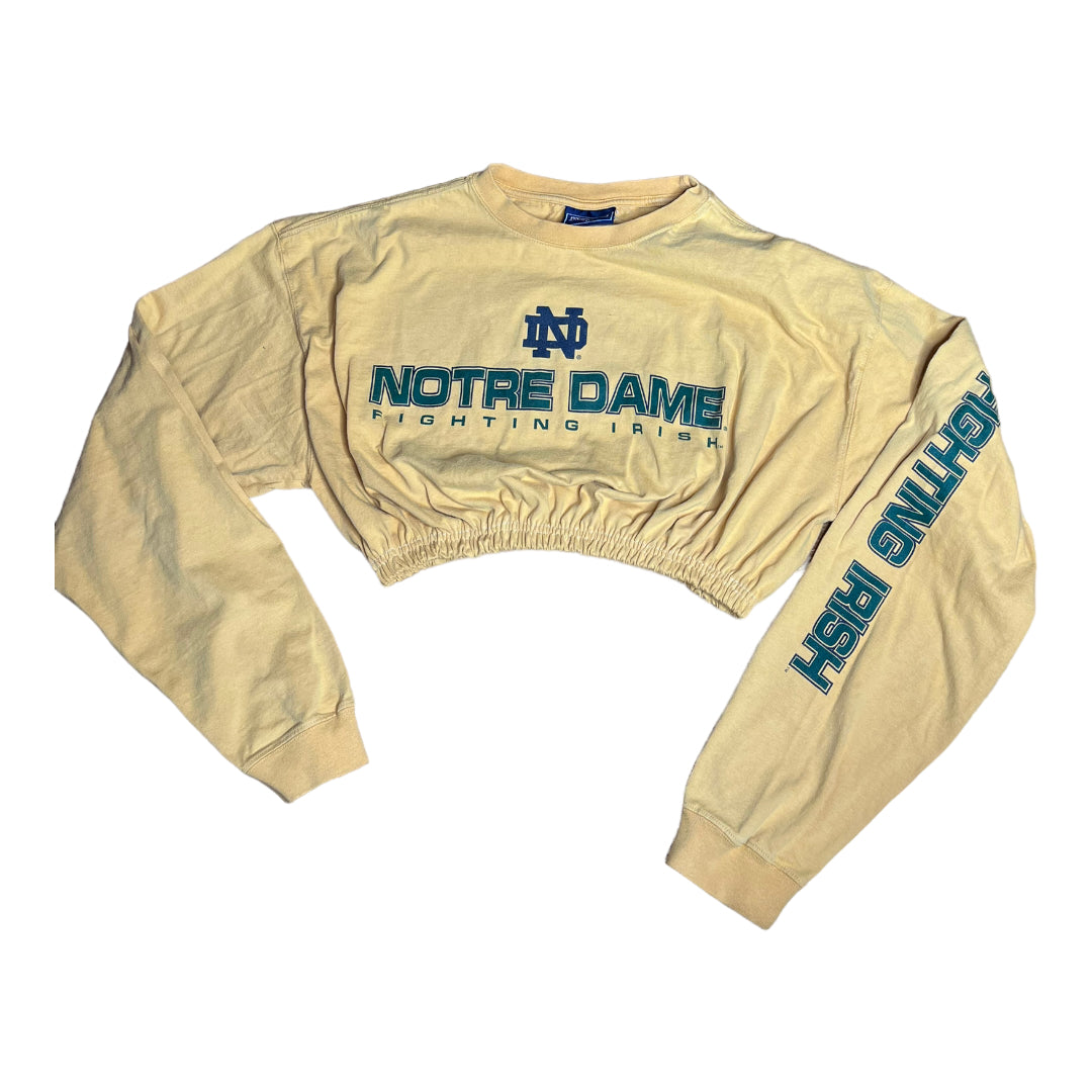 University of Notre Dame Reworked Longsleeve Crop Top