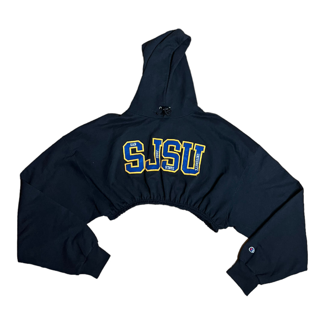 San Jose Reworked Custom Cropped Hoodie Sweatshirt