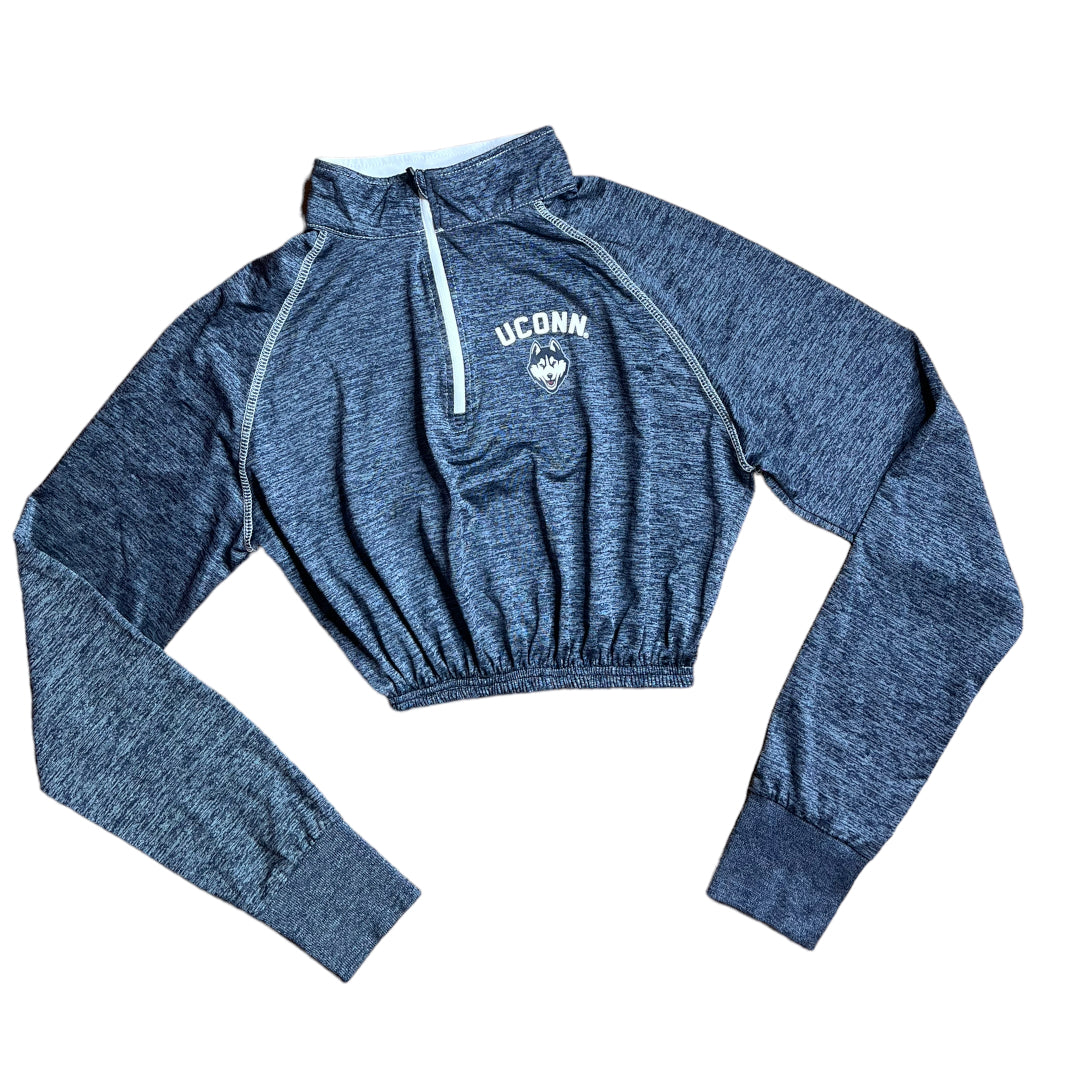 UCONN Reworked Crop Quarter Zip Up