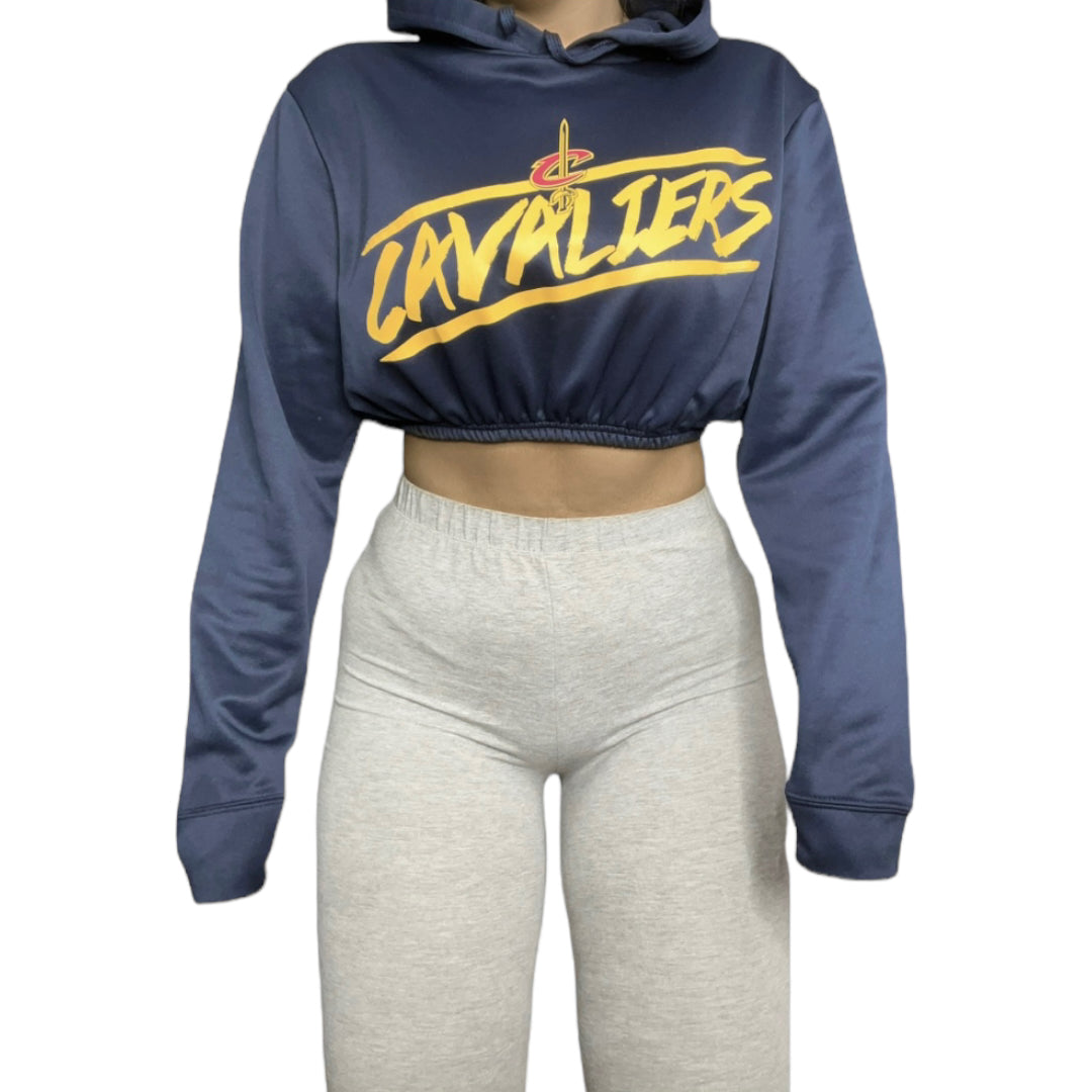 Cleveland Cavaliers Reworked Crop Hoodie Sweatshirt