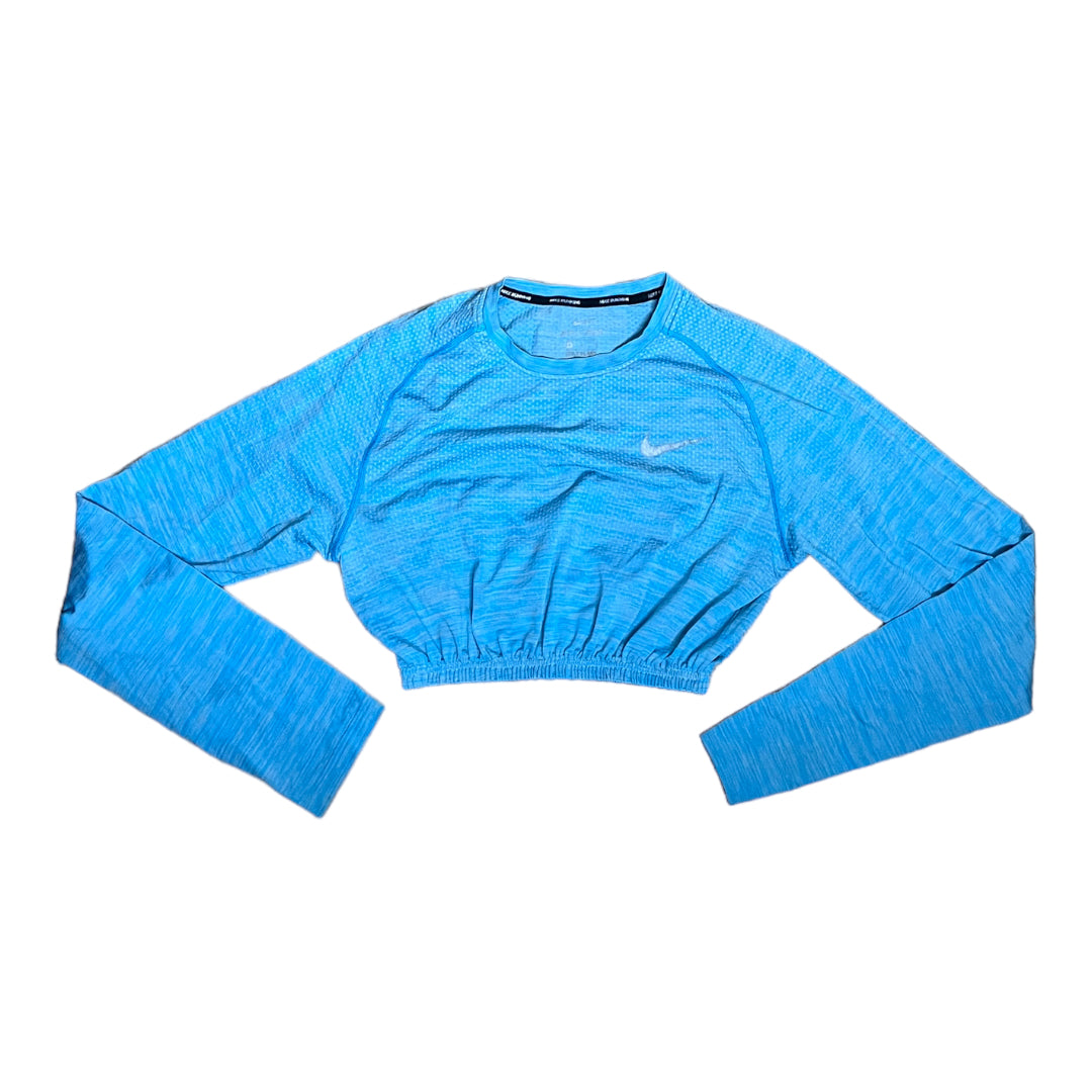 Nike Blue Reworked Longsleeve Crop Top