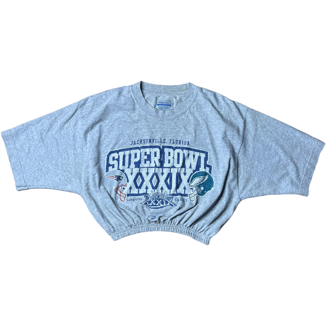 Vintage Eagles vs Patriots Super bowl Crop Top