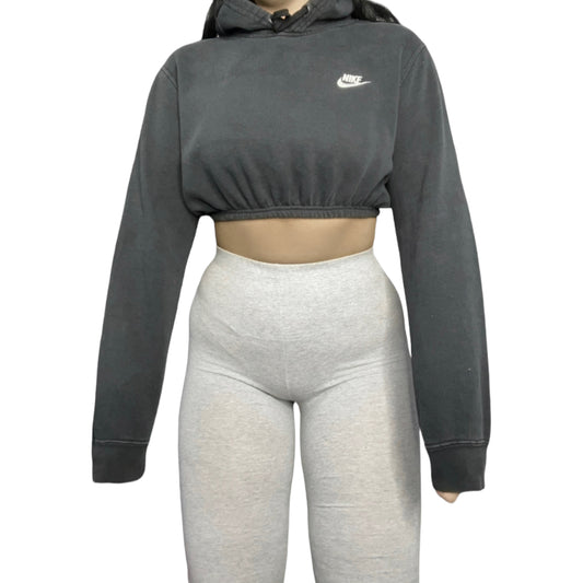 Nike Reworked Black Crop Hoodie