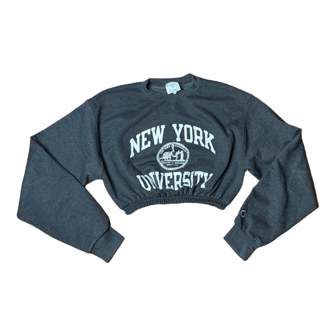 NYU Reworked Crop Crewneck Sweatshirt