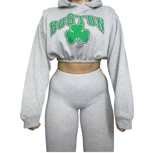 Boston Celtics Reworked Crop Hoodie