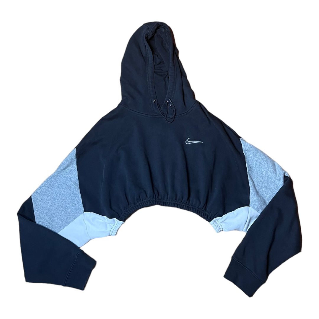 Nike Color Block Reworked Crop Hoodie