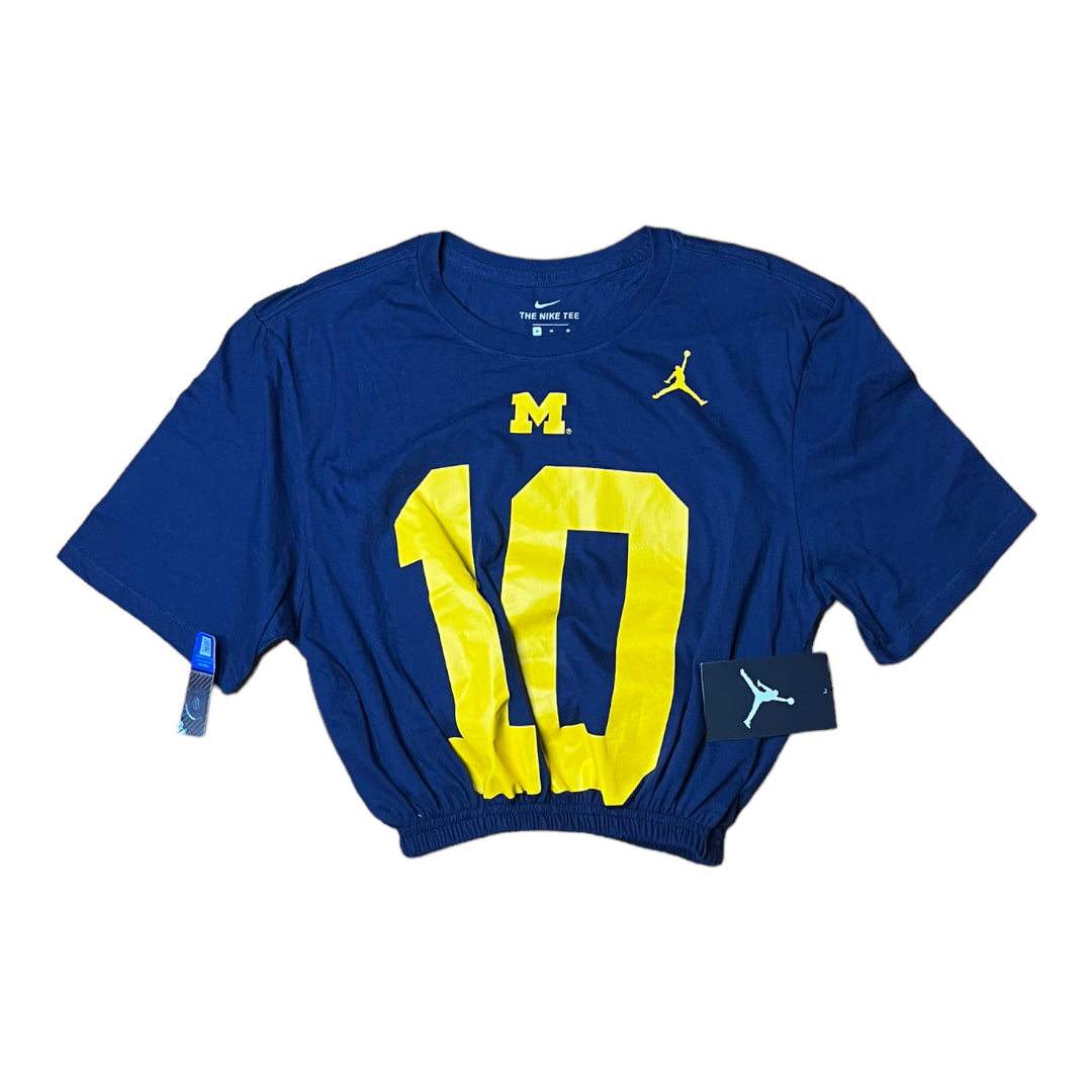 University of Michigan Brady #10 Reworked Crop Top