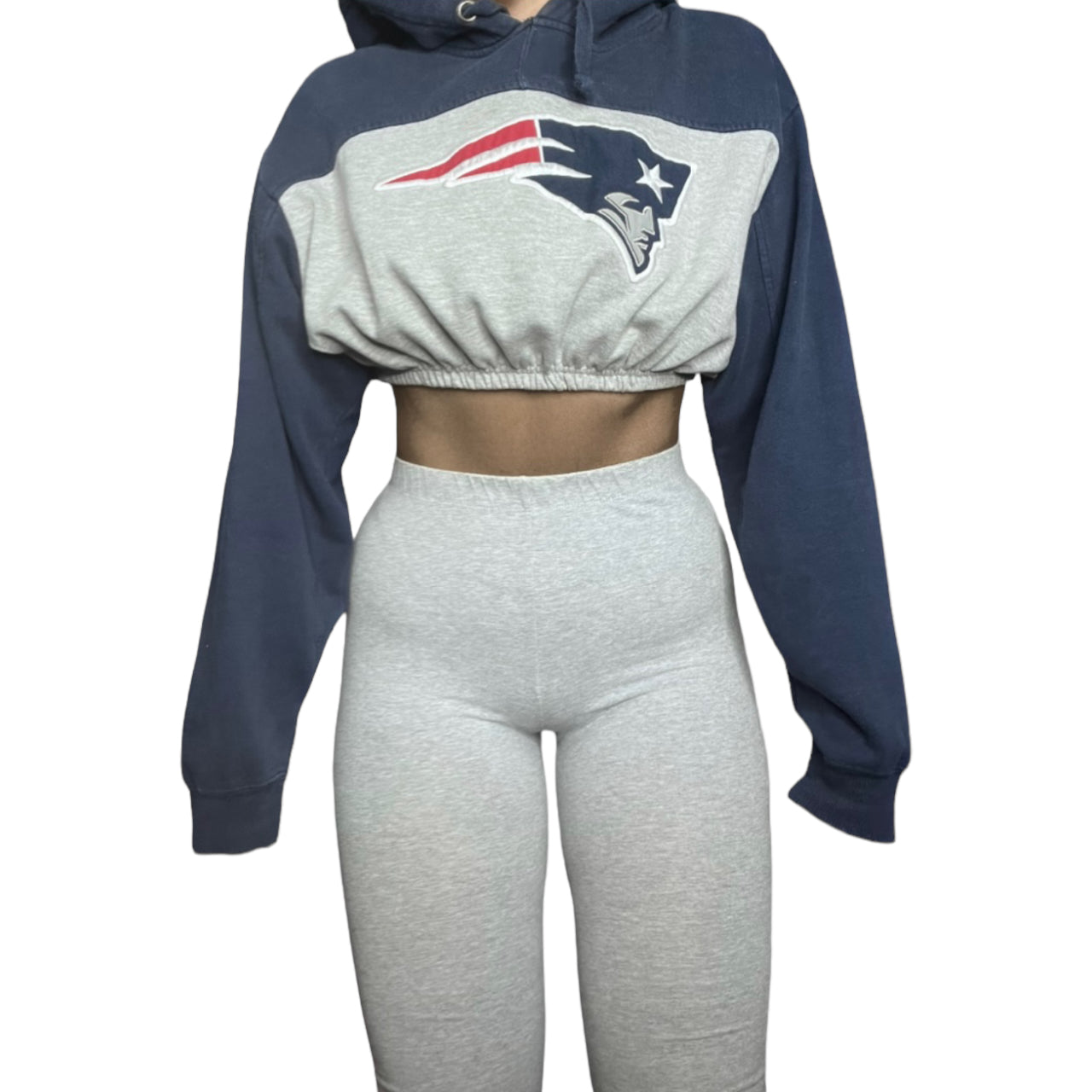 New England Patriots Reworked Crop Hoodie