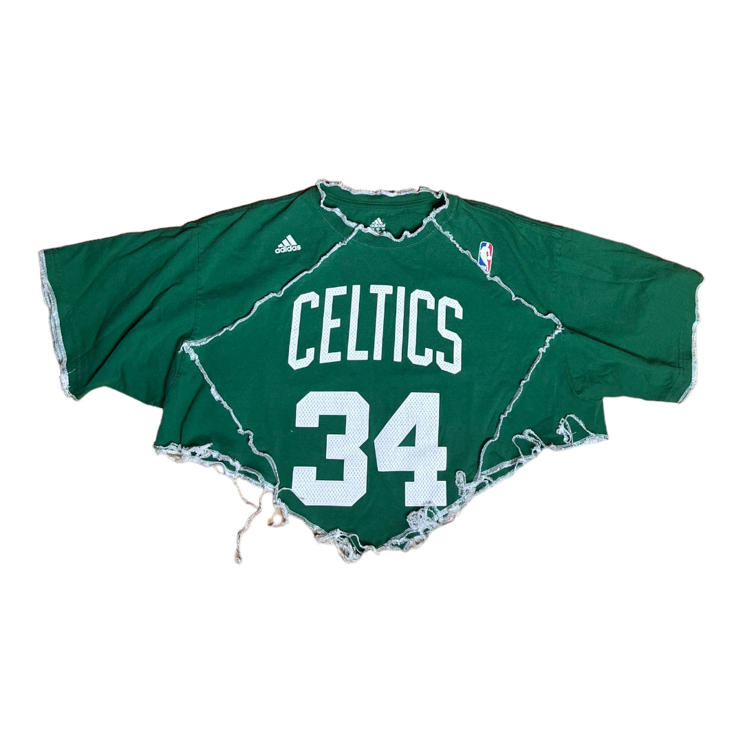 Boston Celtics Pierce #34 Reworked Contrast Stitch Crop Top