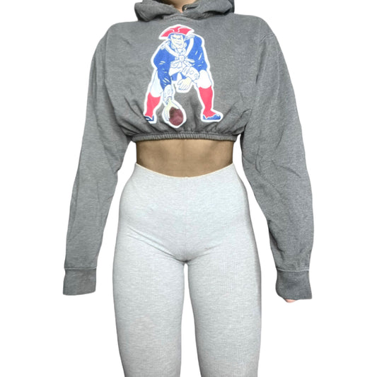 New England Patriots Reworked Crop Hoodie