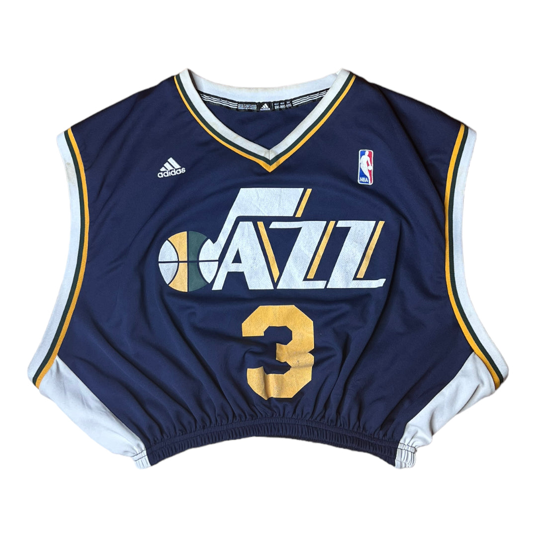 Utah Jazz Burke #3 Reworked Crop Jersey Top