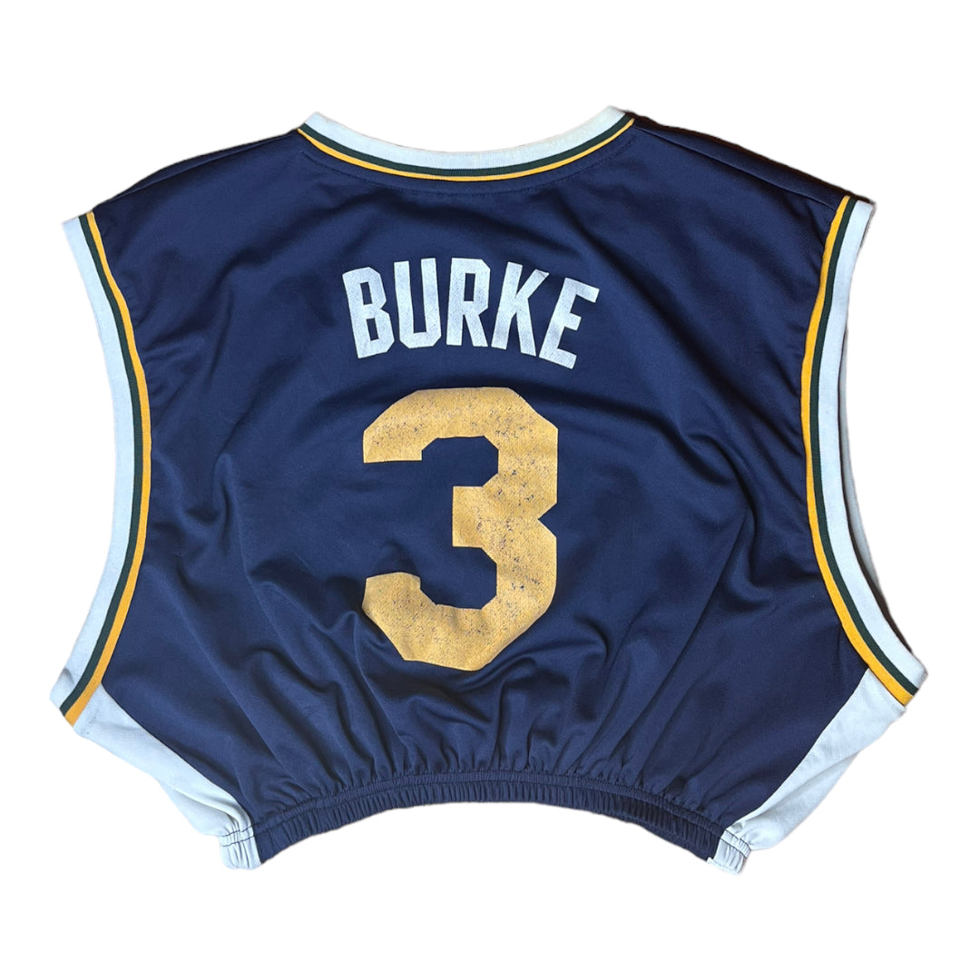 Utah Jazz Burke #3 Reworked Crop Jersey Top