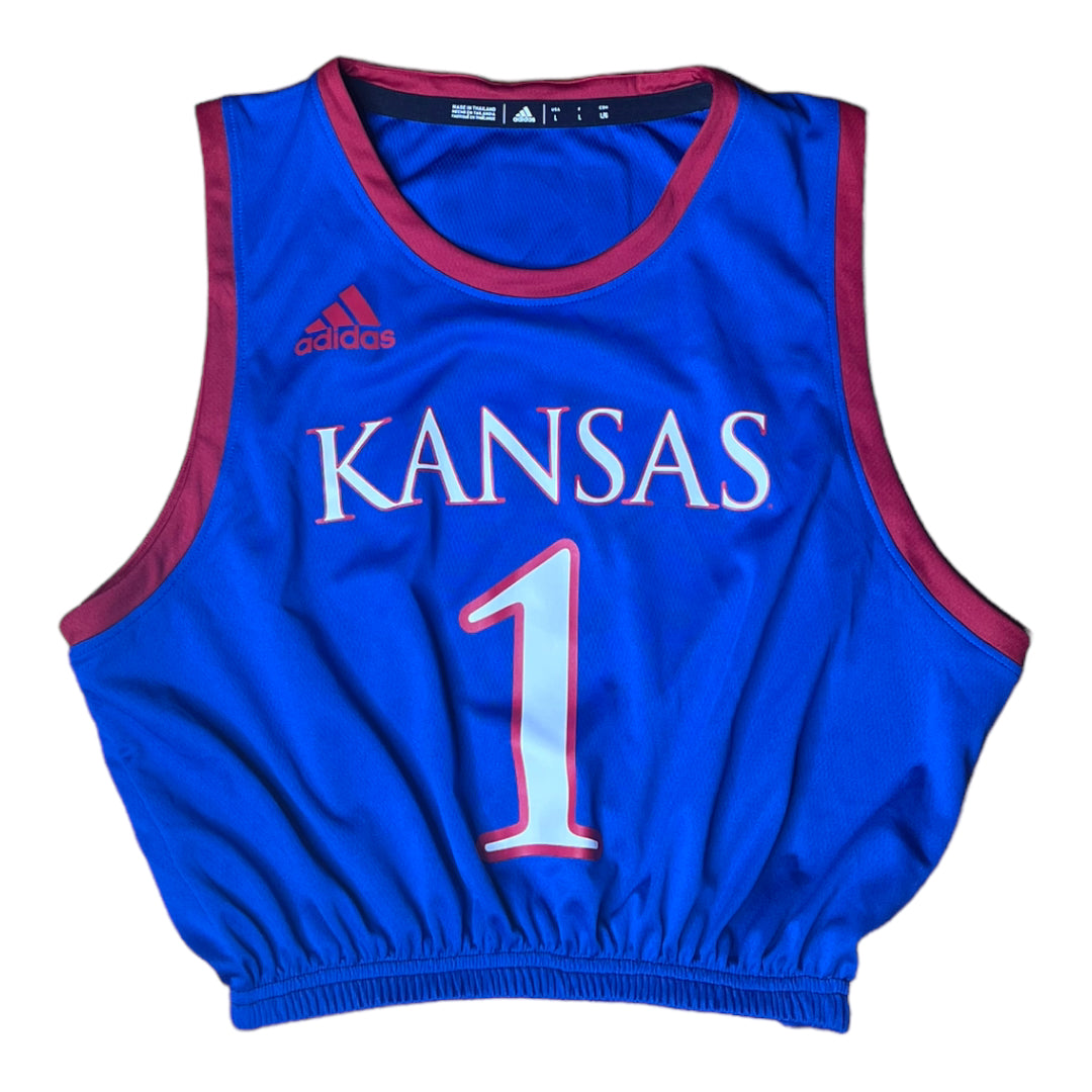 University of Kansas Reworked Crop Top Jersey