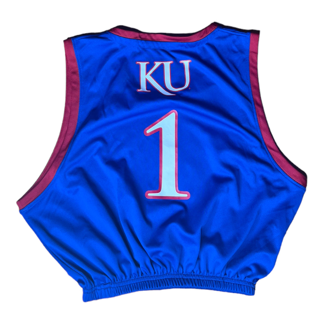 University of Kansas Reworked Crop Top Jersey