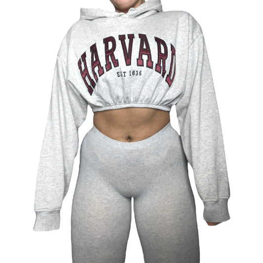 Harvard University Reworked Crop Hoodie