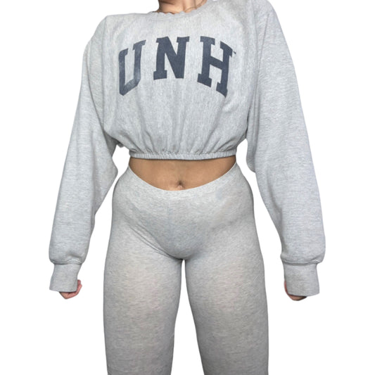 UNH Reworked Cropped Crewneck