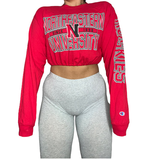 Northeastern University Reworked Crop Top