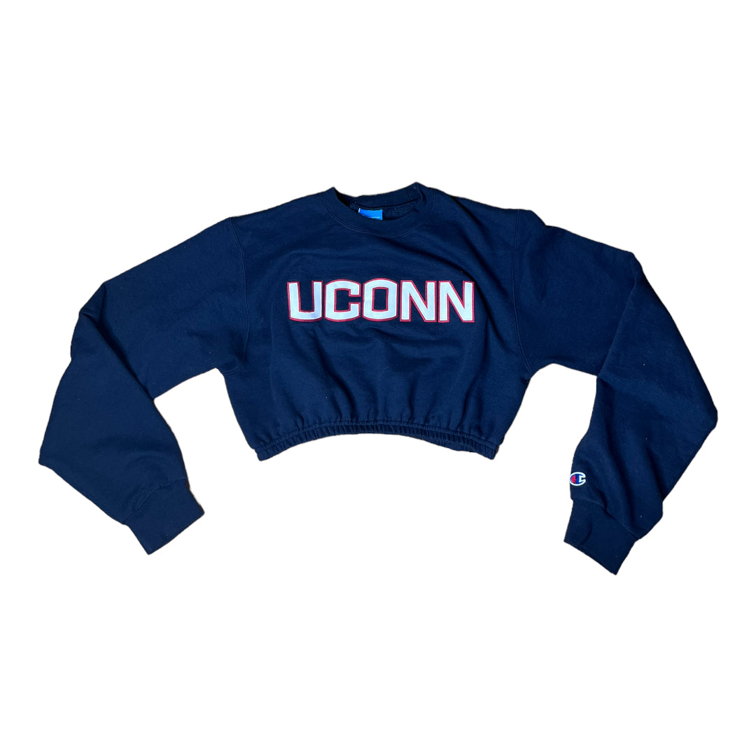 UCONN Reworked Crop Crewneck