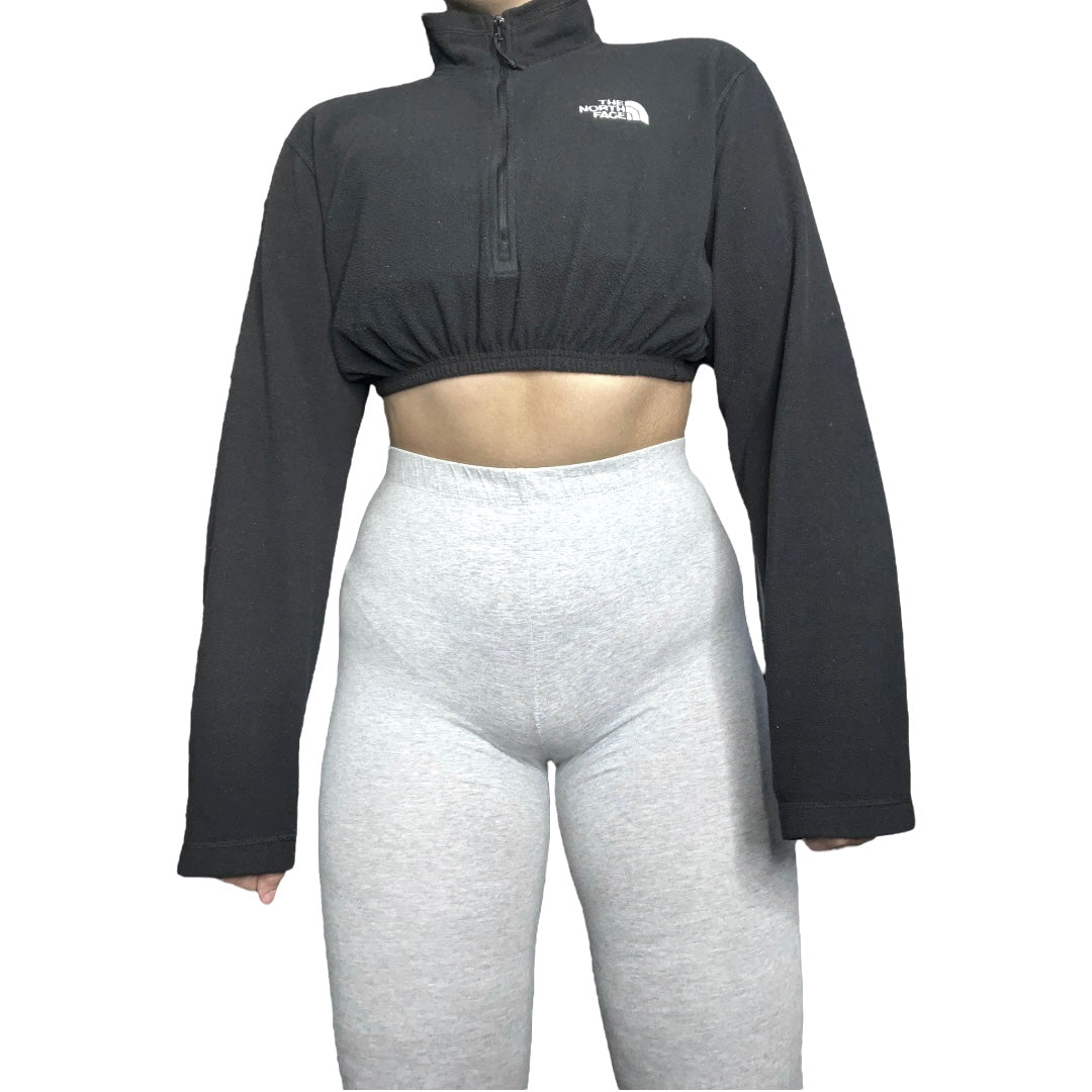 The North Face Reworked Black Crop Quarter Zip