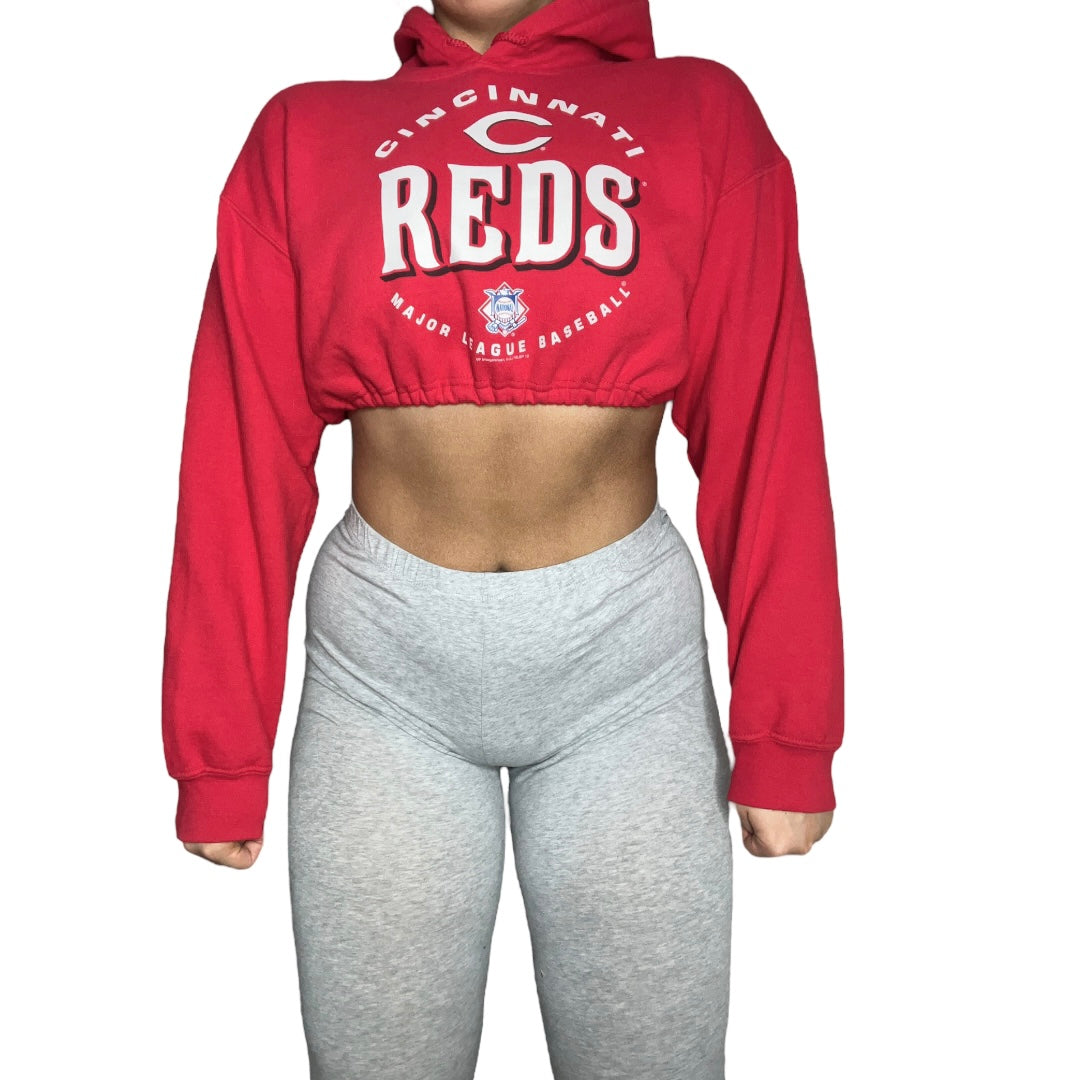 Cincinnati Reds Reworked Crop Hoodie