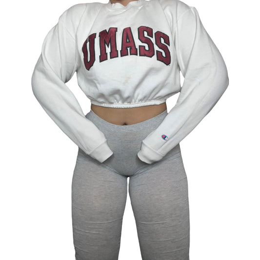 Umass Amherst Reworked Crop Crewneck