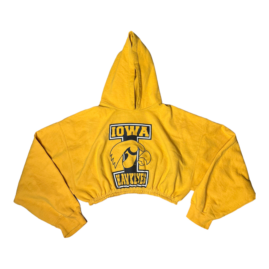 Iowa Hawkeyes Reworked Crop Hoodie