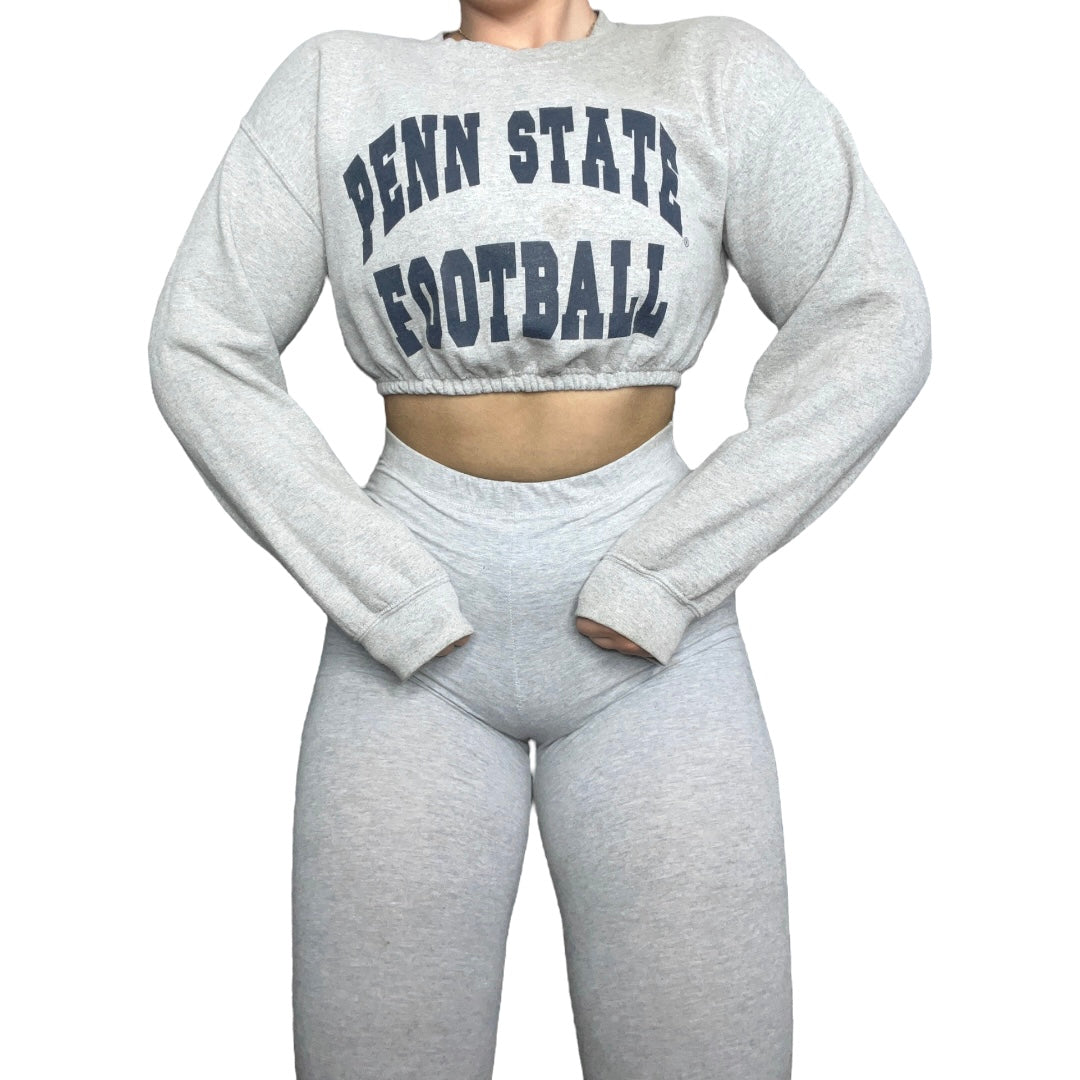 Penn State University Football Reworked Crop Crewneck