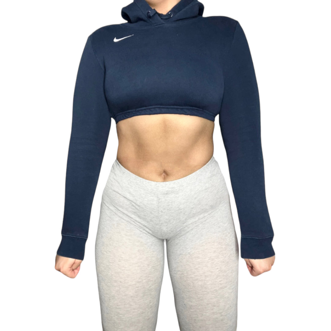 Navy Blue NIKE Reworked Crop Top