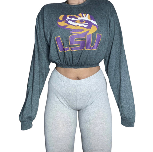 LSU Reworked Longsleeve Crop Top