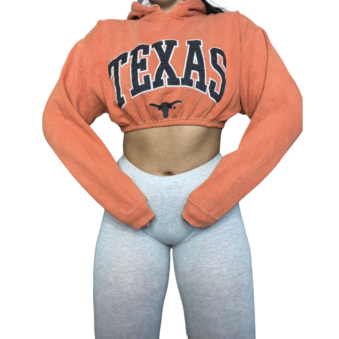 Texas Longhorns Reworked Crop Hoodie