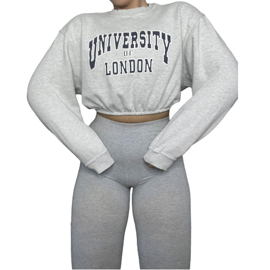 University of London Reworked Cropped Crewneck