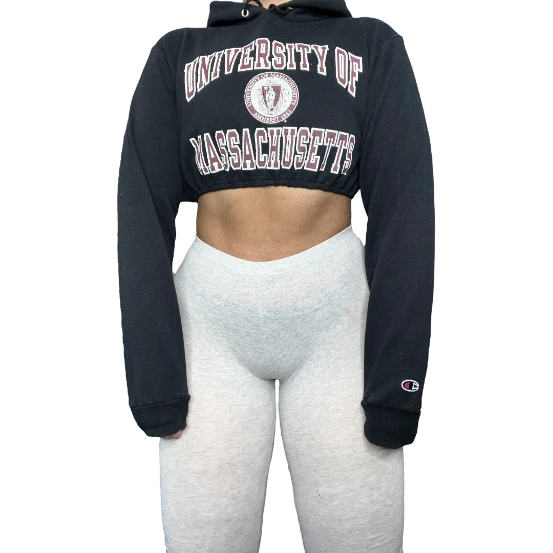 Umass Amherst Reworked Custom Crop Hoodie