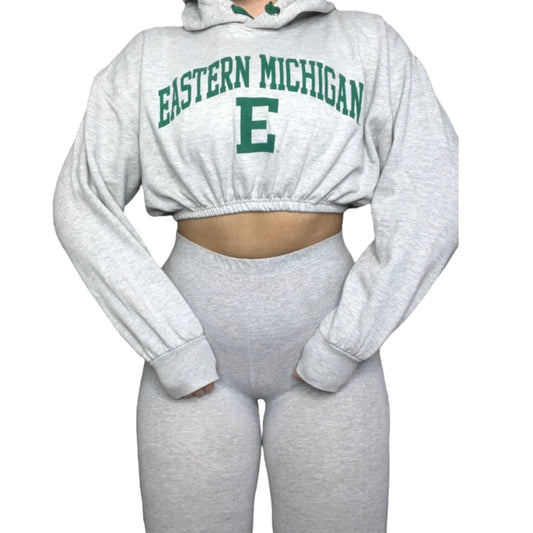 Eastern Michigan University Reworked Crop Hoodie